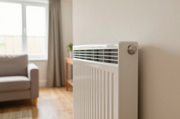Cozy UK living room with a heating system vent, emphasizing warmth and comfort.