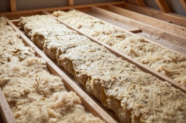 Insulated loft joists with mineral wool batts