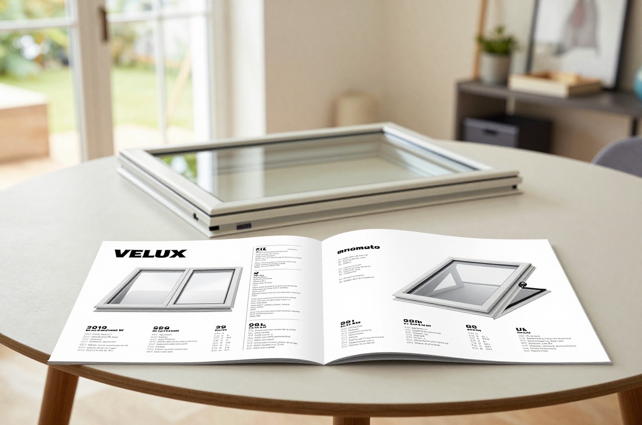 Table of Velux skylight and roof window sizes in millimeters.