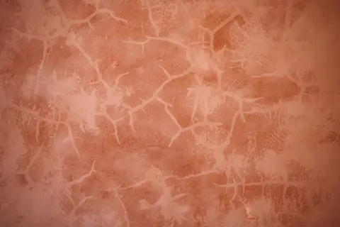Close-up of a textured brown wall with intricate patterns and cracks.